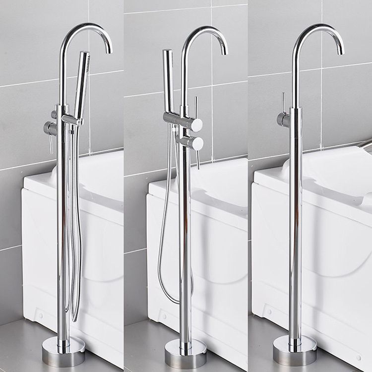 Floor Mounted Freestanding Tub Filler Single Handle Metal Freestanding Faucet Clearhalo 'Bathroom Remodel & Bathroom Fixtures' 'Bathtub Faucets' 'bathtub_faucets' 'Home Improvement' 'home_improvement' 'home_improvement_bathtub_faucets' 1200x1200_91df37ee-96f8-4424-a5ec-144c41a29d42