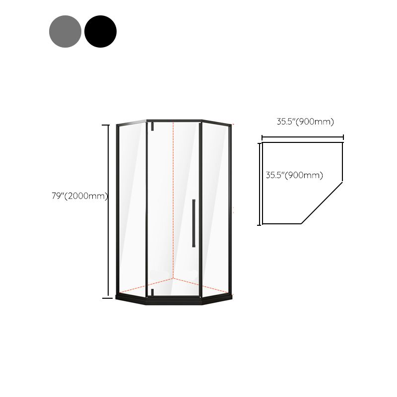 Neo-Angle Framed Shower Enclosure Easy Clean Glass Shower Enclosure Clearhalo 'Bathroom Remodel & Bathroom Fixtures' 'Home Improvement' 'home_improvement' 'home_improvement_shower_stalls_enclosures' 'Shower Stalls & Enclosures' 'shower_stalls_enclosures' 'Showers & Bathtubs' 1200x1200_91e4609a-9781-4a67-8bde-3100ac7758a3