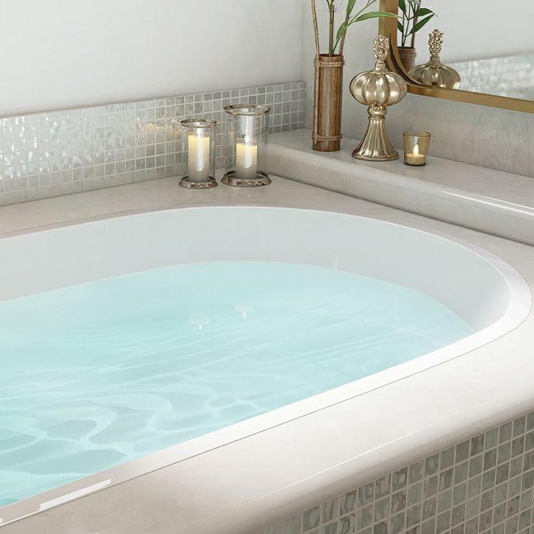 Contemporary Oval Acrylic Bathtub Soaking Drop-in Bathtub with Faucet Clearhalo 'Bathroom Remodel & Bathroom Fixtures' 'Bathtubs' 'Home Improvement' 'home_improvement' 'home_improvement_bathtubs' 'Showers & Bathtubs' 1200x1200_91f248ab-e93d-4680-b32f-f7821bafabae