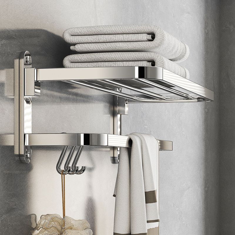 Chrome Modern Bathroom Hardware Set Stainless Steel Robe Hooks/Towel Bar & Bath Shelf Clearhalo 'Bathroom Hardware Sets' 'Bathroom Hardware' 'Bathroom Remodel & Bathroom Fixtures' 'bathroom_hardware_sets' 'Home Improvement' 'home_improvement' 'home_improvement_bathroom_hardware_sets' 1200x1200_91f5553e-4e60-4f1f-9e71-a157cea411cf