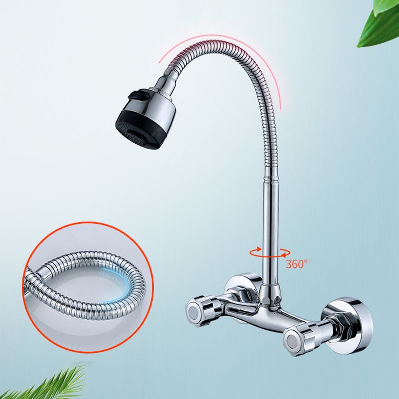 Modern Bar Faucet Brass Knob Handle Swivel Spout Wall Mounted Pot Filler Faucet Clearhalo 'Home Improvement' 'home_improvement' 'home_improvement_kitchen_faucets' 'Kitchen Faucets' 'Kitchen Remodel & Kitchen Fixtures' 'Kitchen Sinks & Faucet Components' 'kitchen_faucets' 1200x1200_921287e1-40dc-434d-92a5-f934904a2ecc