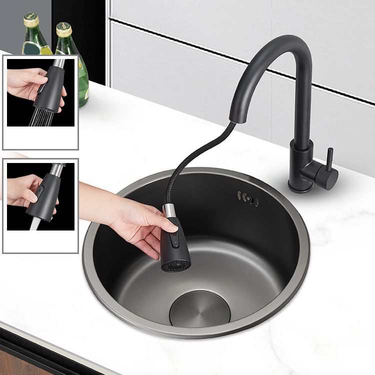 Kitchen Sink Round Single Bowl Fade Resistant Undermount Stainless Steel Kitchen Sink Clearhalo 'Home Improvement' 'home_improvement' 'home_improvement_kitchen_sinks' 'Kitchen Remodel & Kitchen Fixtures' 'Kitchen Sinks & Faucet Components' 'Kitchen Sinks' 'kitchen_sinks' 1200x1200_92430bdb-7310-482a-ab71-b320ffeb6b37