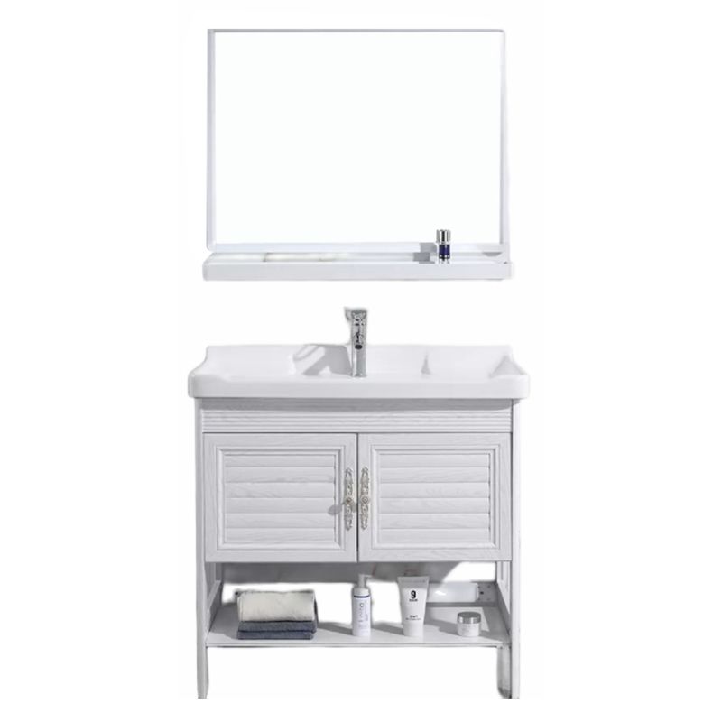 Modern Freestanding Sink Included Sink Vanity in White for Bathroom Clearhalo 'Bathroom Remodel & Bathroom Fixtures' 'Bathroom Vanities' 'bathroom_vanities' 'Home Improvement' 'home_improvement' 'home_improvement_bathroom_vanities' 1200x1200_925875ae-aab2-46c0-bd71-edd62f807007
