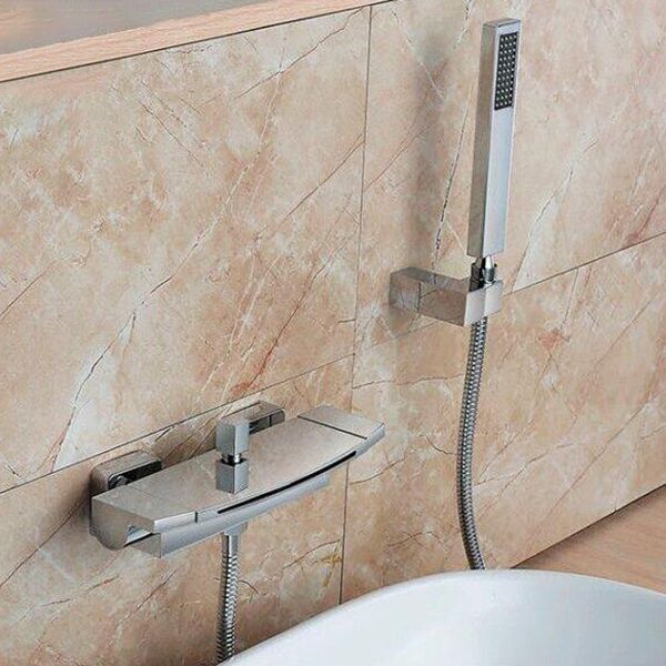 Modern Bathroom Tub Spout Wall Mounted Fixed Waterfall Faucet Clearhalo 'Bathroom Remodel & Bathroom Fixtures' 'Bathtub Faucets' 'bathtub_faucets' 'Home Improvement' 'home_improvement' 'home_improvement_bathtub_faucets' 1200x1200_926a55b1-3ffa-435b-a6dd-5409f1b09763