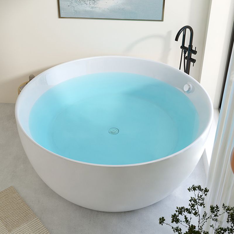 Modern Round Acrylic Bathtub Center Drain and Overflow Trim Tub Clearhalo 'Bathroom Remodel & Bathroom Fixtures' 'Bathtubs' 'Home Improvement' 'home_improvement' 'home_improvement_bathtubs' 'Showers & Bathtubs' 1200x1200_92717061-a4da-4dd5-ad4c-33eb2b6ccb3d