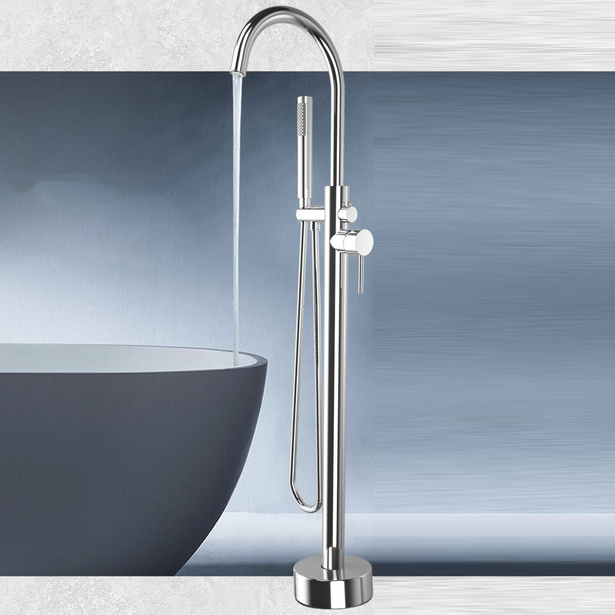 Modern Freestanding Bathtub Faucet One Handle Copper Freestanding Tub Filler Trim Clearhalo 'Bathroom Remodel & Bathroom Fixtures' 'Bathtub Faucets' 'bathtub_faucets' 'Home Improvement' 'home_improvement' 'home_improvement_bathtub_faucets' 1200x1200_9273d890-5e69-466c-9075-c447f08153bf