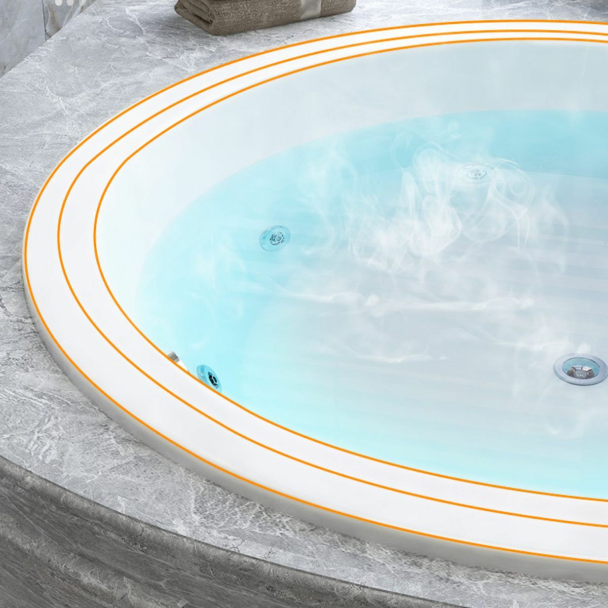 Modern Round Drop-in Bathtub Acrylic-Fiberglass Soaking/Air Bathtub Clearhalo 'Bathroom Remodel & Bathroom Fixtures' 'Bathtubs' 'Home Improvement' 'home_improvement' 'home_improvement_bathtubs' 'Showers & Bathtubs' 1200x1200_929c1a09-31cc-4d81-b0b4-46346f991502