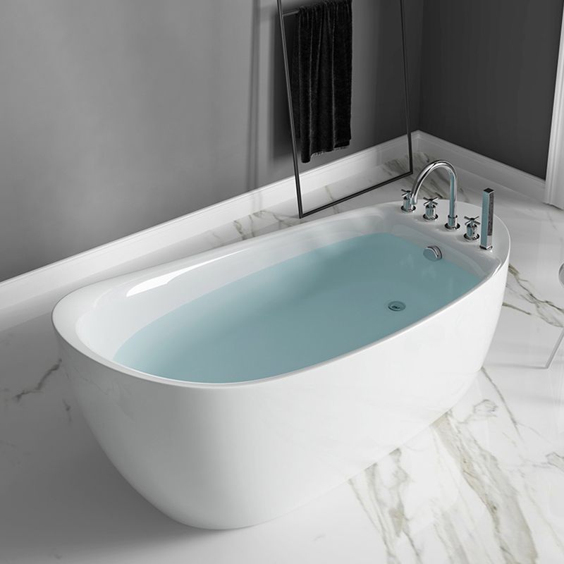 Freestanding Oval Bath Tub Modern Acrylic-Fiberglass Soaking Bathtub Clearhalo 'Bathroom Remodel & Bathroom Fixtures' 'Bathtubs' 'Home Improvement' 'home_improvement' 'home_improvement_bathtubs' 'Showers & Bathtubs' 1200x1200_929ebb57-ed70-4f01-8c02-9775e6d7ede4