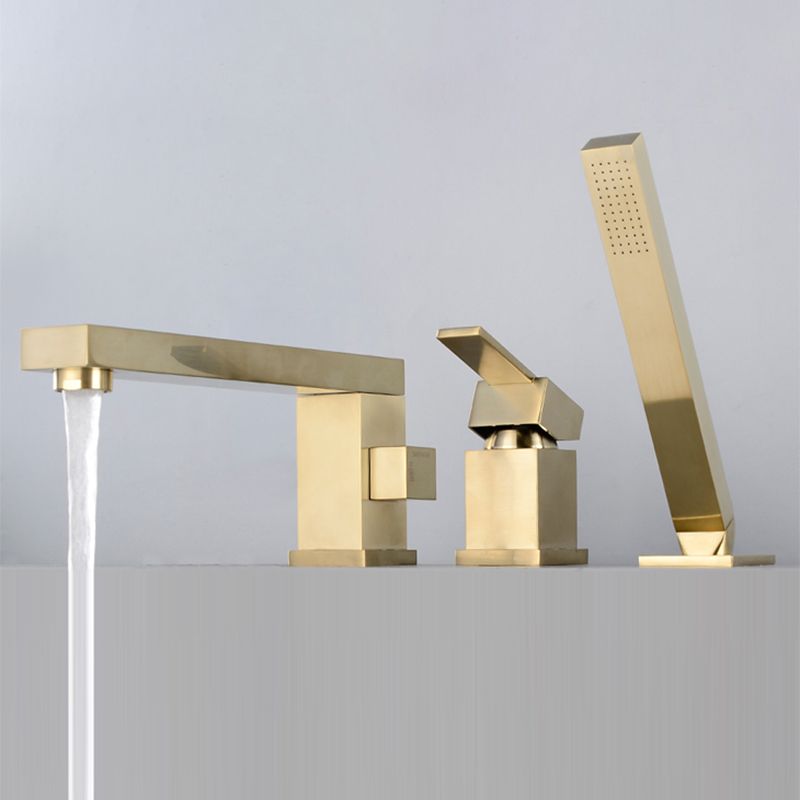 Deck Mounted Metal Freestanding Tub Filler Swivel Freestanding Faucet Clearhalo 'Bathroom Remodel & Bathroom Fixtures' 'Bathtub Faucets' 'bathtub_faucets' 'Home Improvement' 'home_improvement' 'home_improvement_bathtub_faucets' 1200x1200_92bb3c29-a405-420b-83c8-cdc9f380bc00