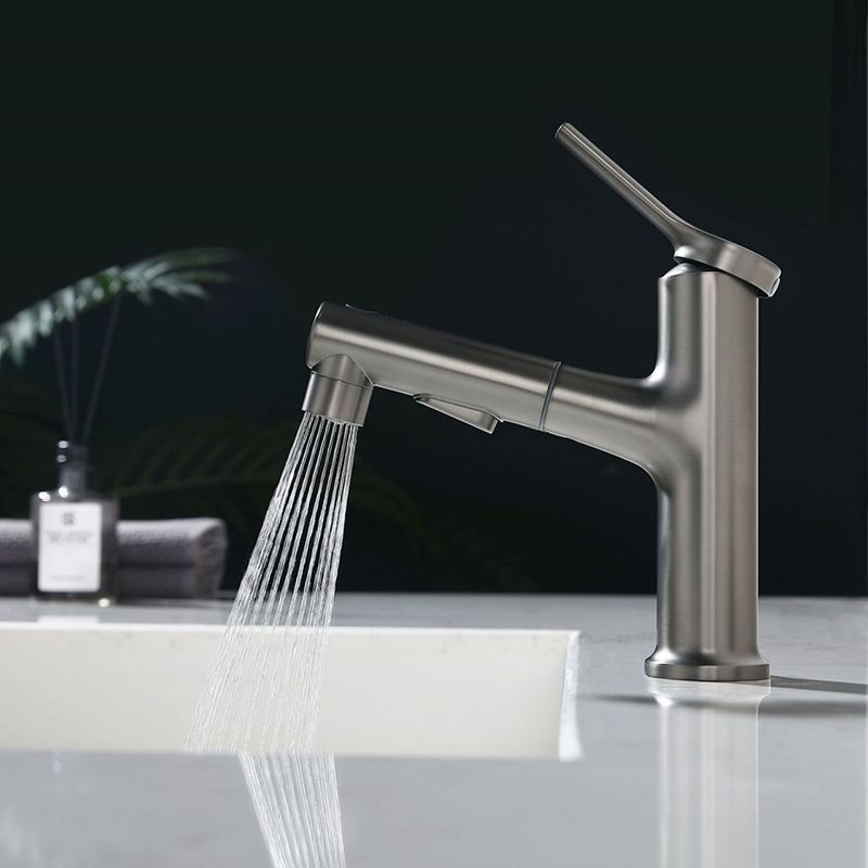 Modern Vessel Sink Faucet Copper Single Handle Low Arc Vessel Faucet for Bathroom Clearhalo 'Bathroom Remodel & Bathroom Fixtures' 'Bathroom Sink Faucets' 'Bathroom Sinks & Faucet Components' 'bathroom_sink_faucets' 'Home Improvement' 'home_improvement' 'home_improvement_bathroom_sink_faucets' 1200x1200_92cf2d67-4dab-449a-a0bb-b3c61ecfd241