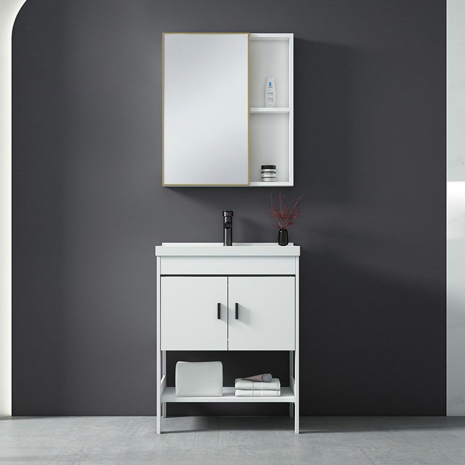 Freestanding Modern Sink Included Bath Vanity in White for Bathroom Clearhalo 'Bathroom Remodel & Bathroom Fixtures' 'Bathroom Vanities' 'bathroom_vanities' 'Home Improvement' 'home_improvement' 'home_improvement_bathroom_vanities' 1200x1200_92f020c0-00bb-4df2-a99c-103139bd96c9