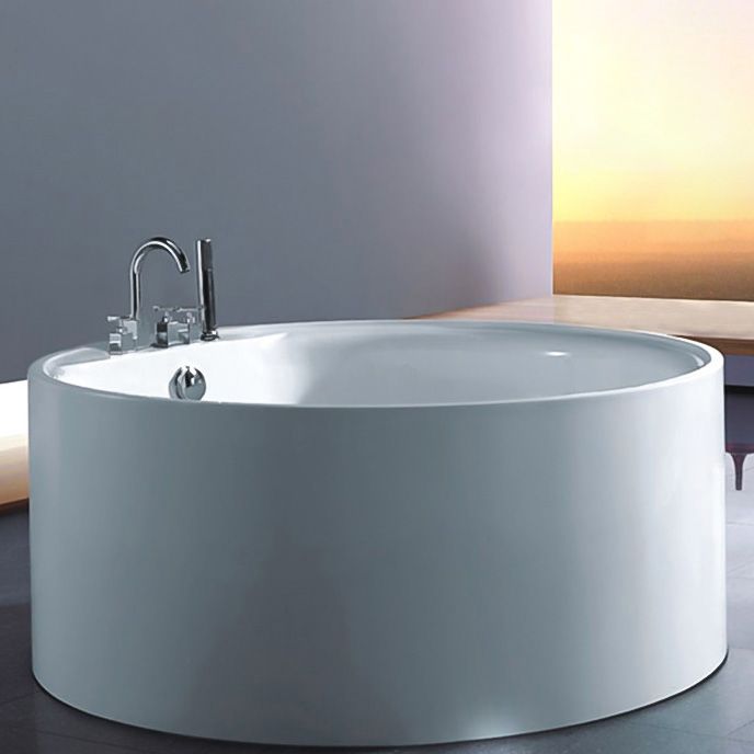 Round Acrylic Soaking Bathtub Modern Stand Alone Back to Wall Tub Clearhalo 'Bathroom Remodel & Bathroom Fixtures' 'Bathtubs' 'Home Improvement' 'home_improvement' 'home_improvement_bathtubs' 'Showers & Bathtubs' 1200x1200_93071bd4-5702-436e-9c94-393386cb5769