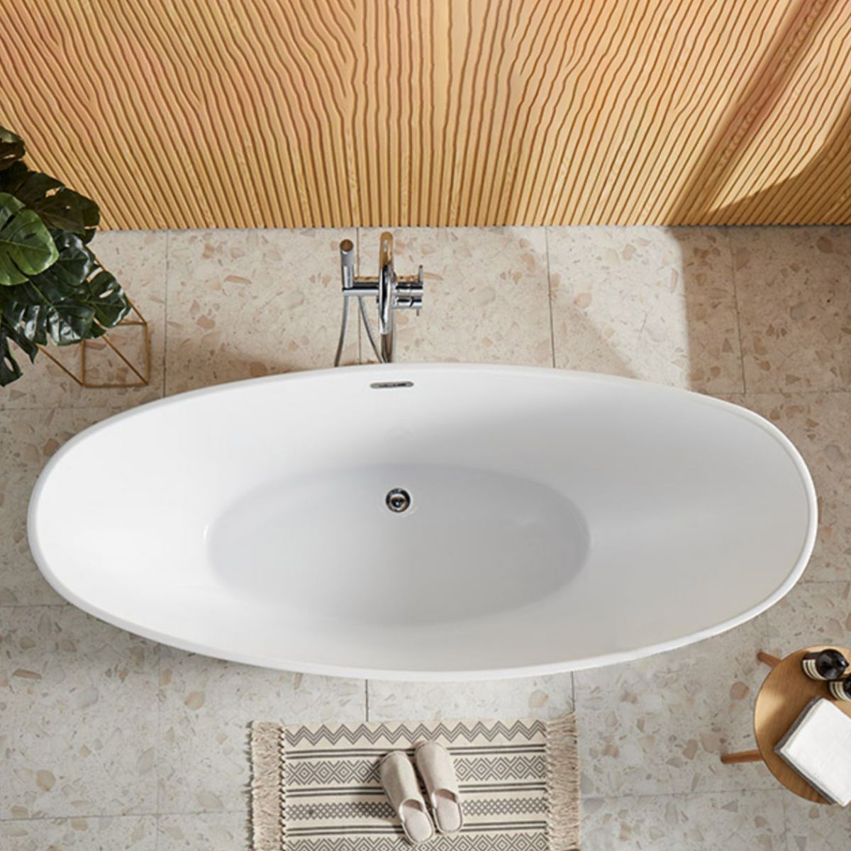 Antique Finish Oval Bathtub Stand Alone Modern Soaking Bath Tub Clearhalo 'Bathroom Remodel & Bathroom Fixtures' 'Bathtubs' 'Home Improvement' 'home_improvement' 'home_improvement_bathtubs' 'Showers & Bathtubs' 1200x1200_9318f47c-b25e-4261-bc94-9b22f0859b4f