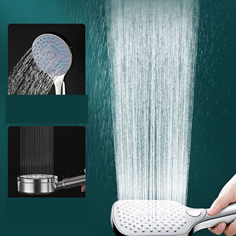 Contemporary Rectangular Hand Shower 3 Sprays Wall-Mount Hand Shower Clearhalo 'Bathroom Remodel & Bathroom Fixtures' 'Home Improvement' 'home_improvement' 'home_improvement_shower_heads' 'Shower Heads' 'shower_heads' 'Showers & Bathtubs Plumbing' 'Showers & Bathtubs' 1200x1200_93496484-ca20-437b-8da0-a56edf448981