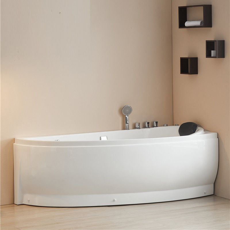 Modern Acrylic Corner Bathtub Soaking/Whirlpool Back to Wall Bathtub Clearhalo 'Bathroom Remodel & Bathroom Fixtures' 'Bathtubs' 'Home Improvement' 'home_improvement' 'home_improvement_bathtubs' 'Showers & Bathtubs' 1200x1200_93568ffd-6213-46de-9e6b-635fbbd6cb7f