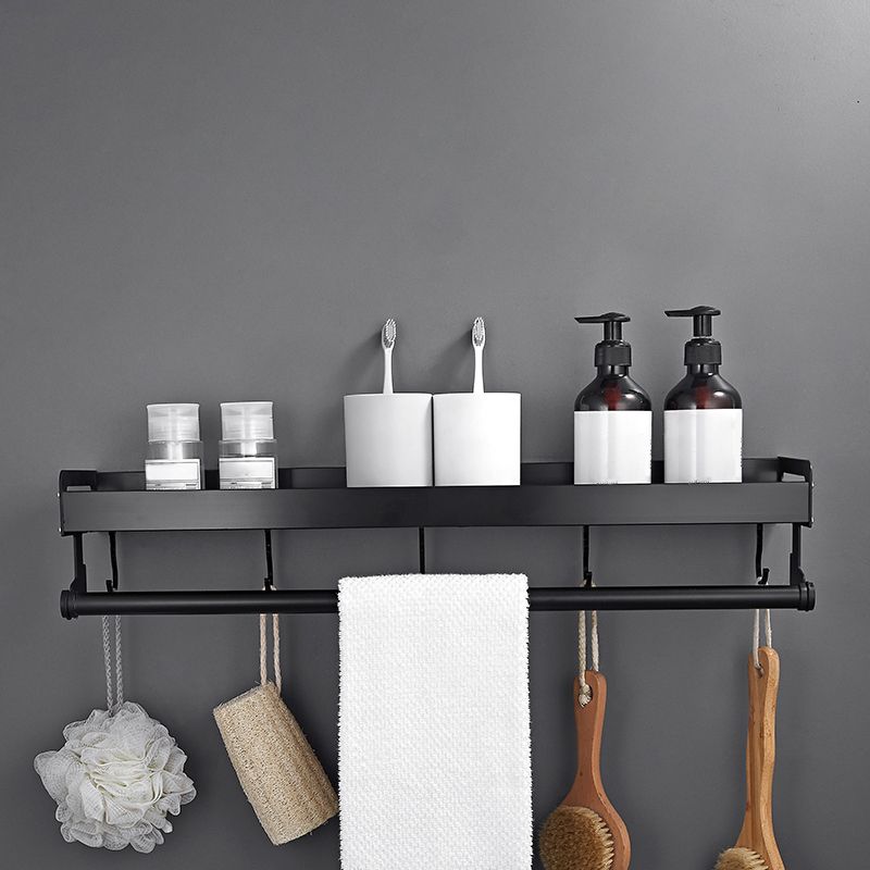 Matte Black Modern Bathroom Accessory Set, Set of 2, Bath Shelf Clearhalo 'Bathroom Hardware Sets' 'Bathroom Hardware' 'Bathroom Remodel & Bathroom Fixtures' 'bathroom_hardware_sets' 'Home Improvement' 'home_improvement' 'home_improvement_bathroom_hardware_sets' 1200x1200_9373a183-8362-4a1d-b955-8b5365b46a89