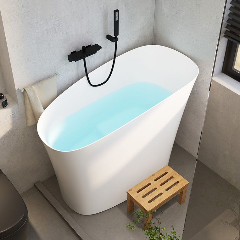 Antique Finish Soaking Oval Bath Stand Alone Modern Bathtub (Stool not Included) Clearhalo 'Bathroom Remodel & Bathroom Fixtures' 'Bathtubs' 'Home Improvement' 'home_improvement' 'home_improvement_bathtubs' 'Showers & Bathtubs' 1200x1200_9392c038-bcf6-46e9-a505-9a340d021cfb