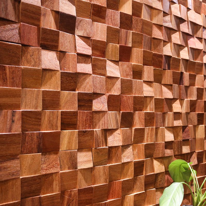 Brown Wood Wall Panel Indoor Mosaic Modern Glue Down Wall Panel Clearhalo 'Flooring 'Home Improvement' 'home_improvement' 'home_improvement_wall_paneling' 'Wall Paneling' 'wall_paneling' 'Walls & Ceilings' Walls and Ceiling' 1200x1200_93b3bc0a-2ae4-4885-9b09-3ff0f8e9066b