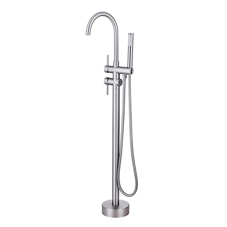 Floor Mounted Copper Freestanding Tub Filler Freestanding Rotatable Tub Filler Trim Clearhalo 'Bathroom Remodel & Bathroom Fixtures' 'Bathtub Faucets' 'bathtub_faucets' 'Home Improvement' 'home_improvement' 'home_improvement_bathtub_faucets' 1200x1200_93b9d548-0093-4ef7-a8ac-3d49e5f74e1f