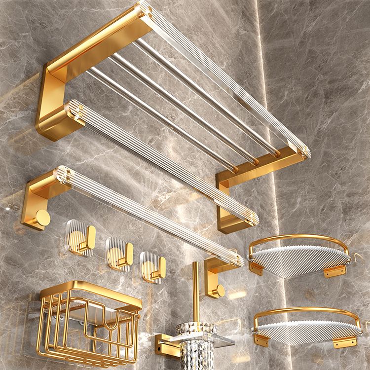 Modern Golden Bathroom Accessory As Individual Or As a Set with Bath Shelf Clearhalo 'Bathroom Hardware Sets' 'Bathroom Hardware' 'Bathroom Remodel & Bathroom Fixtures' 'bathroom_hardware_sets' 'Home Improvement' 'home_improvement' 'home_improvement_bathroom_hardware_sets' 1200x1200_93dfa77e-05fc-412a-a773-0e21bc7081fb