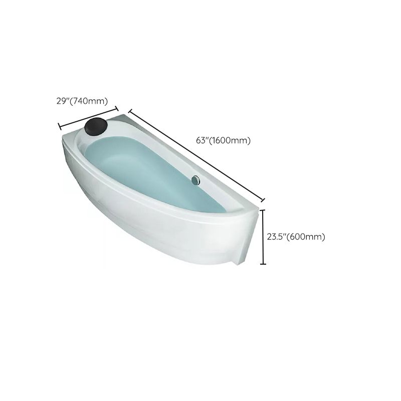 Back to Wall Corner Bathtub Acrylic White Modern Soaking Bath Clearhalo 'Bathroom Remodel & Bathroom Fixtures' 'Bathtubs' 'Home Improvement' 'home_improvement' 'home_improvement_bathtubs' 'Showers & Bathtubs' 1200x1200_93fa414b-b47b-4f7f-b46d-3024ba089a5e