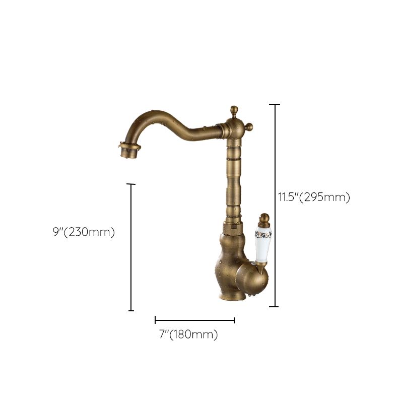 Traditional Standard Bar Faucet 1-Handle with Supply Lines Kitchen Faucet Clearhalo 'Home Improvement' 'home_improvement' 'home_improvement_kitchen_faucets' 'Kitchen Faucets' 'Kitchen Remodel & Kitchen Fixtures' 'Kitchen Sinks & Faucet Components' 'kitchen_faucets' 1200x1200_940f5070-1d44-40ff-b471-b017746a7f7a