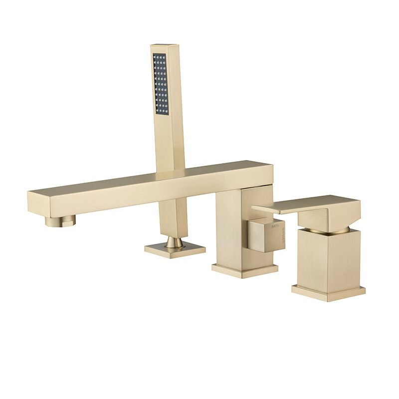 Deck Mounted Bathroom Faucet Modern Style Metal Bathroom Faucet Clearhalo 'Bathroom Remodel & Bathroom Fixtures' 'Bathtub Faucets' 'bathtub_faucets' 'Home Improvement' 'home_improvement' 'home_improvement_bathtub_faucets' 1200x1200_941702e0-afed-4974-8215-e839fbdc5a68