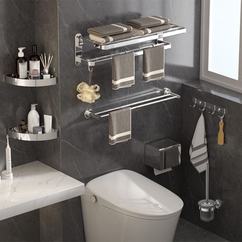 Modern Bathroom Accessory Kit Bath Shelf Stainless Towel Bar Steel Bathroom Set Clearhalo 'Bathroom Hardware Sets' 'Bathroom Hardware' 'Bathroom Remodel & Bathroom Fixtures' 'bathroom_hardware_sets' 'Home Improvement' 'home_improvement' 'home_improvement_bathroom_hardware_sets' 1200x1200_9417e10a-4c84-41ce-bc89-924f096232b0