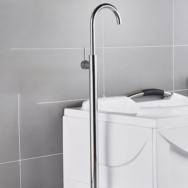 Floor Mounted Freestanding Tub Filler Single Handle Metal Freestanding Faucet Clearhalo 'Bathroom Remodel & Bathroom Fixtures' 'Bathtub Faucets' 'bathtub_faucets' 'Home Improvement' 'home_improvement' 'home_improvement_bathtub_faucets' 1200x1200_94273d14-8efa-4b38-889e-29c6ef0e106e