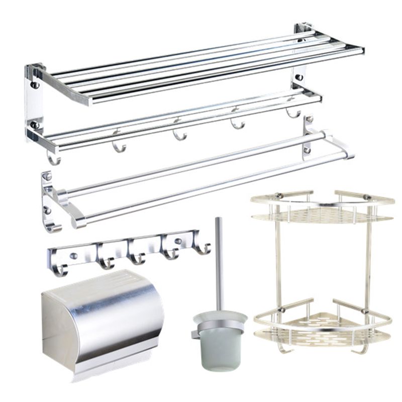 Modern Stainless Steel Paper Holder Bath Shelf Bathroom Accessory Kit Clearhalo 'Bathroom Hardware Sets' 'Bathroom Hardware' 'Bathroom Remodel & Bathroom Fixtures' 'bathroom_hardware_sets' 'Home Improvement' 'home_improvement' 'home_improvement_bathroom_hardware_sets' 1200x1200_942af180-8da8-4275-9f30-5c13546a468c