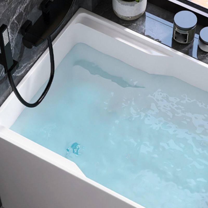 Modern Style Acrylic Soaking Bathtub Rectangle Back to Wall Bathtub Clearhalo 'Bathroom Remodel & Bathroom Fixtures' 'Bathtubs' 'Home Improvement' 'home_improvement' 'home_improvement_bathtubs' 'Showers & Bathtubs' 1200x1200_944af381-0bd5-4256-b2a6-06b5d30547ea