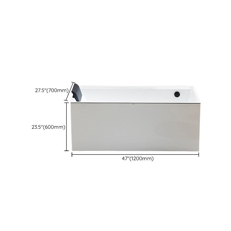 Rectangle Modern White Acrylic Bathtub Back to Wall with Drain Bath Tub Clearhalo 'Bathroom Remodel & Bathroom Fixtures' 'Bathtubs' 'Home Improvement' 'home_improvement' 'home_improvement_bathtubs' 'Showers & Bathtubs' 1200x1200_94566c9a-145b-4cc3-bab9-8009669a45c1