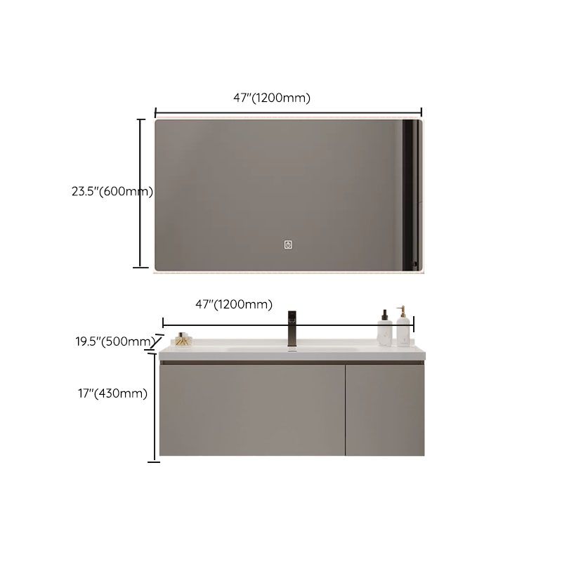 Single Sink Bathroom Vanity Set Overflow Wood Frame Wall Mounted with Drawer Clearhalo 'Bathroom Remodel & Bathroom Fixtures' 'Bathroom Vanities' 'bathroom_vanities' 'Home Improvement' 'home_improvement' 'home_improvement_bathroom_vanities' 1200x1200_94710819-c309-49b4-835e-9fc1d5509a9b