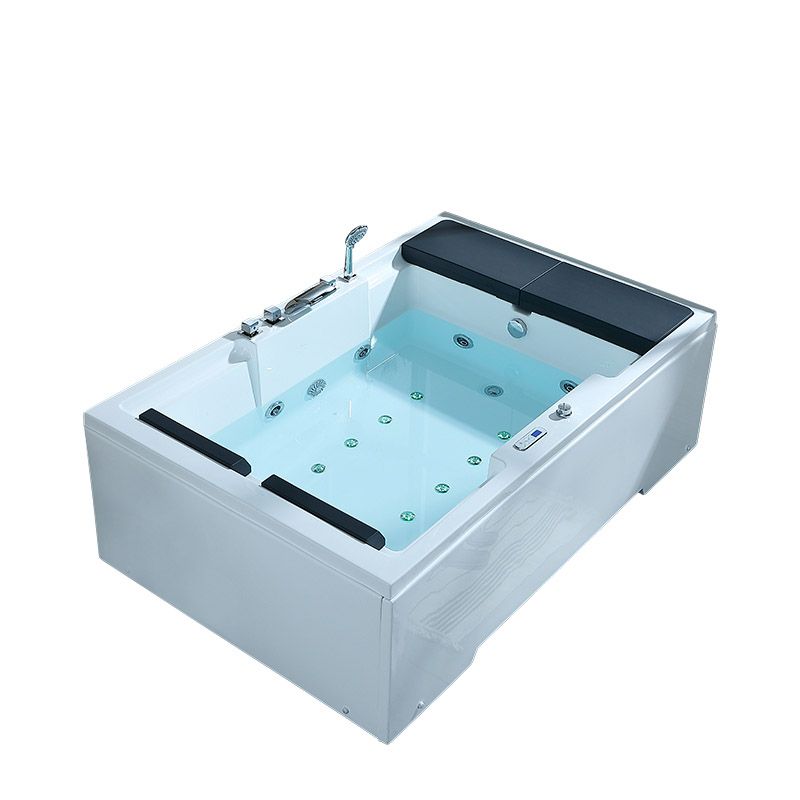 Modern Style Acrylic Rectangular Bath Tub White Tub with Internal Drain Clearhalo 'Bathroom Remodel & Bathroom Fixtures' 'Bathtubs' 'Home Improvement' 'home_improvement' 'home_improvement_bathtubs' 'Showers & Bathtubs' 1200x1200_948b1941-b526-4d20-bc21-2aec329b70dc