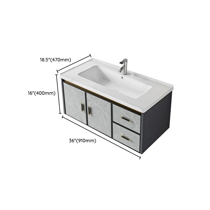 Modern Wall Mount Sink Vanity with Faucet Sink Doors for Bathroom Clearhalo 'Bathroom Remodel & Bathroom Fixtures' 'Bathroom Vanities' 'bathroom_vanities' 'Home Improvement' 'home_improvement' 'home_improvement_bathroom_vanities' 1200x1200_948d17e1-4b9d-489b-b6fc-f9b46ece4412