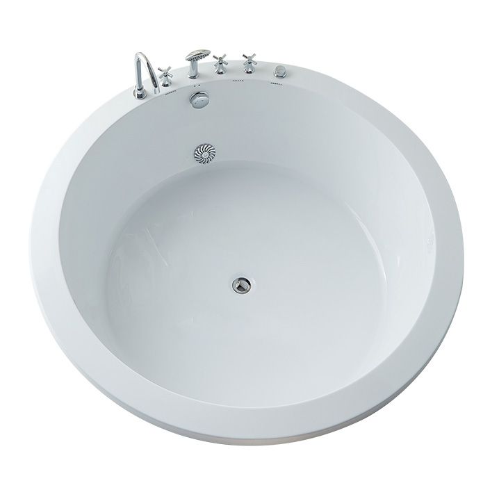 Modern Round Bath Acrylic Soaking White Back to Wall Drop-in Bathtub Clearhalo 'Bathroom Remodel & Bathroom Fixtures' 'Bathtubs' 'Home Improvement' 'home_improvement' 'home_improvement_bathtubs' 'Showers & Bathtubs' 1200x1200_94a048be-0ab8-4e76-811b-e3a2586dbaa4