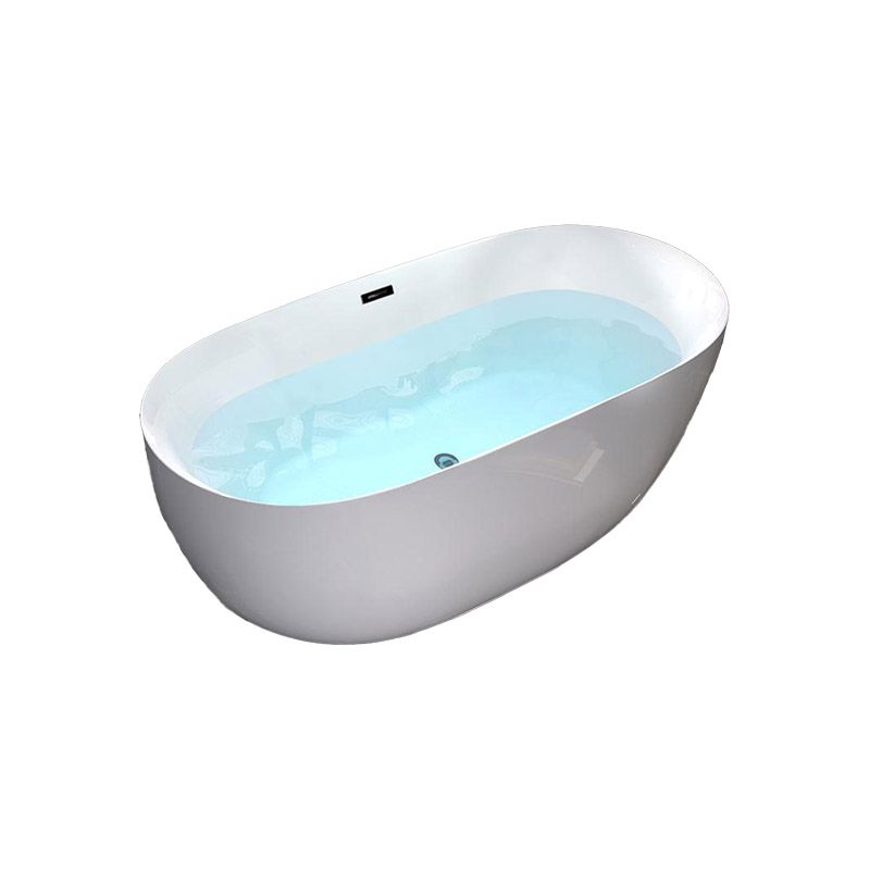 Modern White Acrylic Bathtub Freestand Soaking Bathtub with Drain Bath Tub Clearhalo 'Bathroom Remodel & Bathroom Fixtures' 'Bathtubs' 'Home Improvement' 'home_improvement' 'home_improvement_bathtubs' 'Showers & Bathtubs' 1200x1200_94f08a8a-cd99-4414-aea3-e63a104d79c0