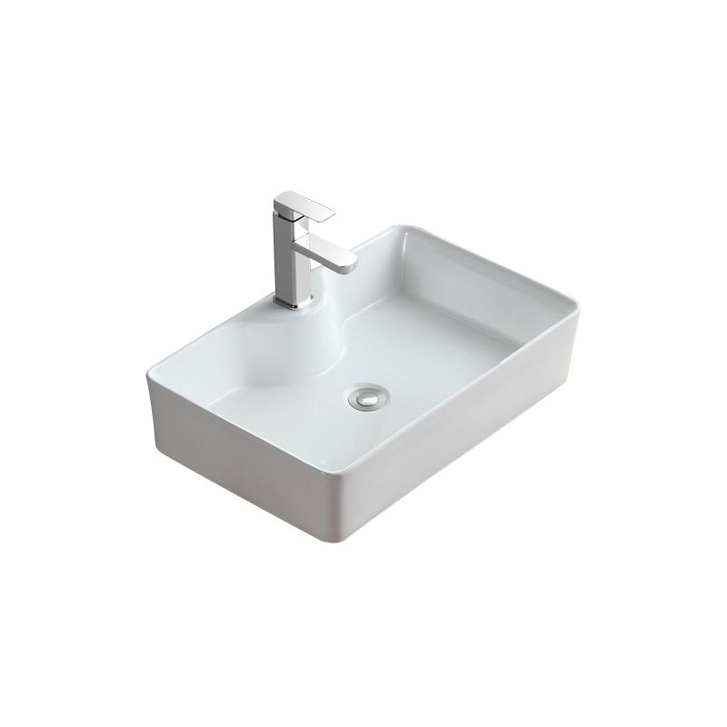 Modern Bathroom Sink Porcelain Rectangular Vessel with Pop-Up Drain Clearhalo 'Bathroom Remodel & Bathroom Fixtures' 'Bathroom Sinks & Faucet Components' 'Bathroom Sinks' 'bathroom_sink' 'Home Improvement' 'home_improvement' 'home_improvement_bathroom_sink' 1200x1200_9507ea2b-e760-456d-8236-f7195bcacf84