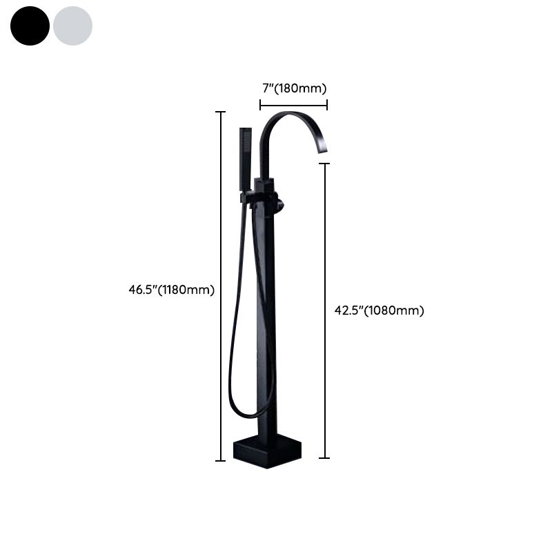 Floor Mounted Metal Freestanding Tub Filler One Hold Freestanding Tub Filler Trim Clearhalo 'Bathroom Remodel & Bathroom Fixtures' 'Bathtub Faucets' 'bathtub_faucets' 'Home Improvement' 'home_improvement' 'home_improvement_bathtub_faucets' 1200x1200_95127285-653a-4758-b18a-9c7ea20a1d4e