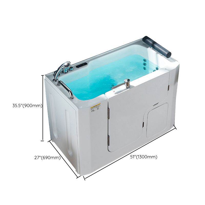 Walk-In Soaking/Air/Whirlpool Bathtub Acrylic Rectangle Back to Wall Bathtub Clearhalo 'Bathroom Remodel & Bathroom Fixtures' 'Bathtubs' 'Home Improvement' 'home_improvement' 'home_improvement_bathtubs' 'Showers & Bathtubs' 1200x1200_9522f5a9-e1c6-4509-a8cf-273fd8bd3a8a