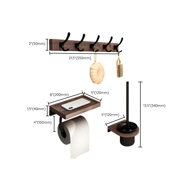 7-Piece Bathroom Accessory Set Metal Bathroom Set with Wood Accents Clearhalo 'Bathroom Hardware Sets' 'Bathroom Hardware' 'Bathroom Remodel & Bathroom Fixtures' 'bathroom_hardware_sets' 'Home Improvement' 'home_improvement' 'home_improvement_bathroom_hardware_sets' 1200x1200_955153d0-b508-4c9b-8c94-d59b852d4ee9