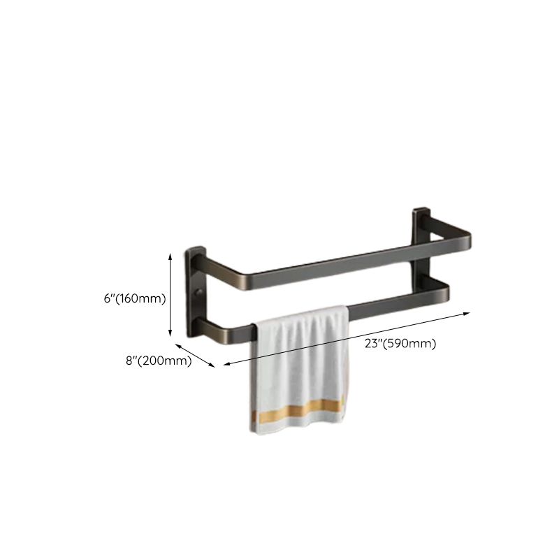 Contemporary Black Finish Bathroom Accessory Set with Bath Shelf/Towel Bar Clearhalo 'Bathroom Hardware Sets' 'Bathroom Hardware' 'Bathroom Remodel & Bathroom Fixtures' 'bathroom_hardware_sets' 'Home Improvement' 'home_improvement' 'home_improvement_bathroom_hardware_sets' 1200x1200_95808aee-a713-4d14-868c-6f1782641d10