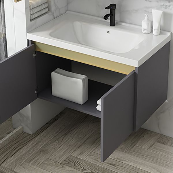 Metal Bathroom Sink Vanity Wall Mounted Bathroom Sink Vanity with Faucet Clearhalo 'Bathroom Remodel & Bathroom Fixtures' 'Bathroom Vanities' 'bathroom_vanities' 'Home Improvement' 'home_improvement' 'home_improvement_bathroom_vanities' 1200x1200_95841fc4-f782-4c32-b0c1-367e2d4723d5