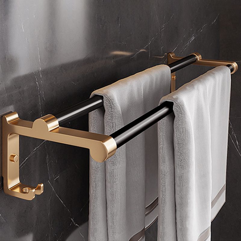 Black & Brass Bathroom Hardware Set Modern Stainless Bath Shelf/Towel Bar/Paper Holder Clearhalo 'Bathroom Hardware Sets' 'Bathroom Hardware' 'Bathroom Remodel & Bathroom Fixtures' 'bathroom_hardware_sets' 'Home Improvement' 'home_improvement' 'home_improvement_bathroom_hardware_sets' 1200x1200_9585fb74-0cbc-4664-a69d-e0d60e562a8d