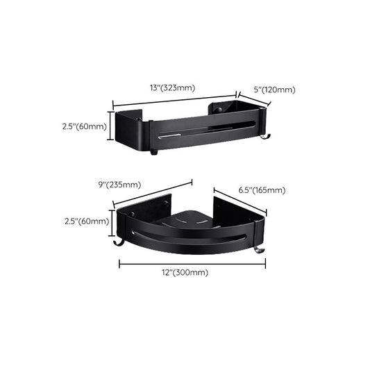 Matte Black Modern Bathroom Accessory Set, Set of 3, Bath Shelf Clearhalo 'Bathroom Hardware Sets' 'Bathroom Hardware' 'Bathroom Remodel & Bathroom Fixtures' 'bathroom_hardware_sets' 'Home Improvement' 'home_improvement' 'home_improvement_bathroom_hardware_sets' 1200x1200_958a0336-ca3f-44f9-b453-365a9085aeb3