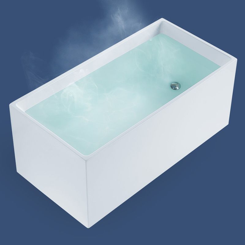 Rectangle Modern White Acrylic Bathtub Back to Wall with Drain Bath Tub Clearhalo 'Bathroom Remodel & Bathroom Fixtures' 'Bathtubs' 'Home Improvement' 'home_improvement' 'home_improvement_bathtubs' 'Showers & Bathtubs' 1200x1200_958bdc7f-52ba-4b14-9b0a-d243b84c8eb2