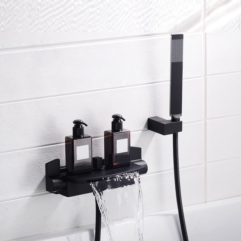 Wall Mounted Metal Tub Filler Low Arc Freestanding Bathtub Faucet Clearhalo 'Bathroom Remodel & Bathroom Fixtures' 'Bathtub Faucets' 'bathtub_faucets' 'Home Improvement' 'home_improvement' 'home_improvement_bathtub_faucets' 1200x1200_95a078d8-b054-49bd-976d-ad8c6724ae37