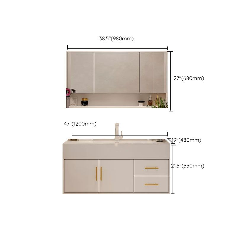 White Wall Mounted Standard Single-Sink Open Console with Sink Set Clearhalo 'Bathroom Remodel & Bathroom Fixtures' 'Bathroom Vanities' 'bathroom_vanities' 'Home Improvement' 'home_improvement' 'home_improvement_bathroom_vanities' 1200x1200_95aa5533-7d1e-40e0-a419-25f011777165