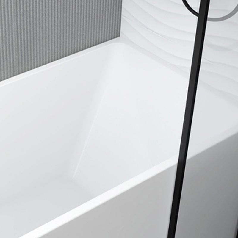 Modern Acrylic White Bathtub Rectangle Back to Wall with Drain Bath Tub Clearhalo 'Bathroom Remodel & Bathroom Fixtures' 'Bathtubs' 'Home Improvement' 'home_improvement' 'home_improvement_bathtubs' 'Showers & Bathtubs' 1200x1200_95b2b110-c841-4dde-abc9-005ceb0614c2