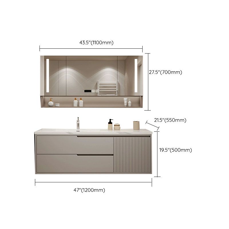 Wall Mount Mirror Included Bathroom Sink Vanity with Single Sink Clearhalo 'Bathroom Remodel & Bathroom Fixtures' 'Bathroom Vanities' 'bathroom_vanities' 'Home Improvement' 'home_improvement' 'home_improvement_bathroom_vanities' 1200x1200_95bf258e-77f7-4144-9087-5f35ca9c5a72